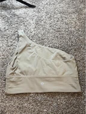Lululemon One-Shoulder Sports Bra in Beige